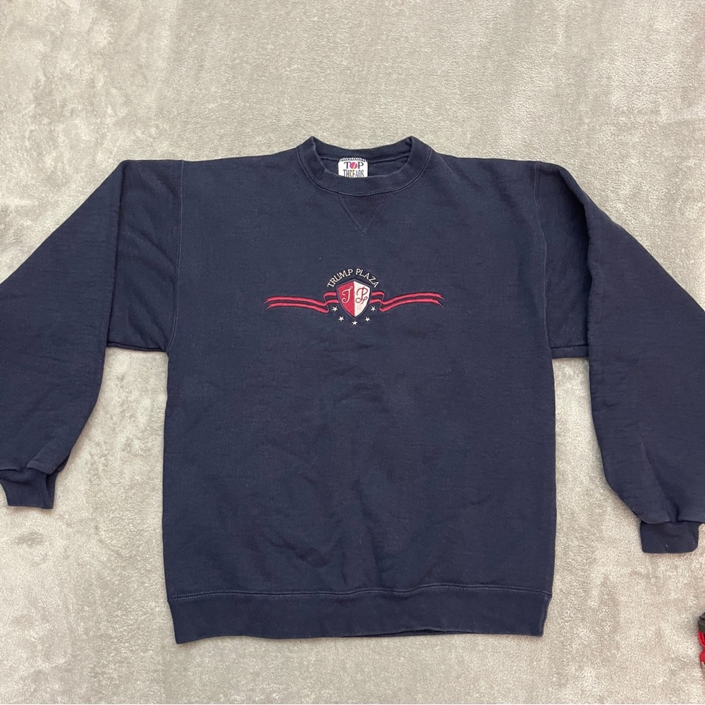 Trump Plaza Vintage Crewneck Sweatshirt Medium Navy Casino Atlantic City